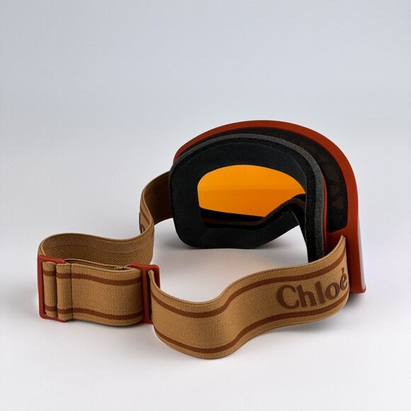 Chloe CH0072S 003 Ski Mask Matte Rust Orange Multilayer Blue Zeiss CH 0072S - Picture 9 of 11